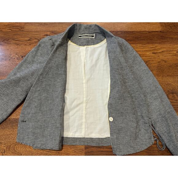 Anthropologie Daughters of the Liberation Women's Pinstriped Jacket Blue Size 8 - Picture 3 of 10
